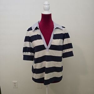 Anthropologie Maeve Polo Shirt Women Size Large